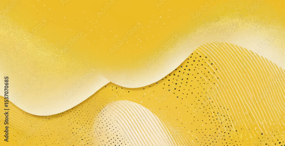 Poster orange abstract vector background with a dynamic wave pattern, halftone texture, and artistic lines 
