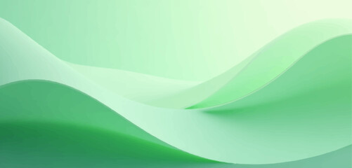 Abstract green wave design with flowing lines and a bright, natural feel