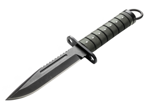 War combat knife with firestarter isolated PNG military survival tool PNG soldier gear PNG firestarter accessory PNG outdoor survival knife PNG combat equipment PNG transparent background image