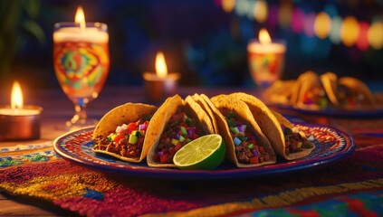 Festive Tacos at Night