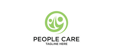 logo design people and care,circle,design symbol,icon,idea,creative.