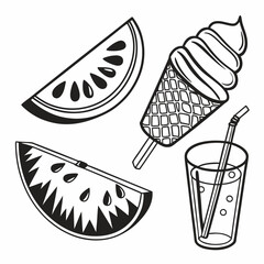 Delicious summer treats watermelon ice cream drink