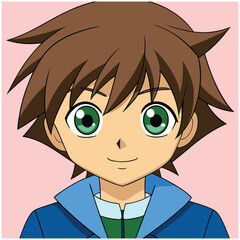 Anime Boy Character Illustration – Japanese Manga Style, Youthful Male, Vector Art, Cute Anime Boy, Digital Drawing, Cartoon Boy, Asian Anime, Cool Manga Boy, Japanese Boy Character