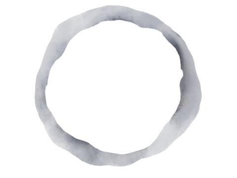 Watercolor circle frame isolated on transparent background - Powered by Adobe