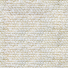 Seamless 4k photo texture of ivory colored woven knitted wool sweater.