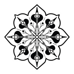 Simple mandala design for coloring. Vector floral mandala. Geometric ornamental mandalas. bold and easy coloring pages, mandala victor. mandala illustration. mandala line art
