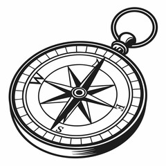 Vintage compass illustration isolated on white background