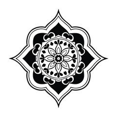 Simple mandala design for coloring. Vector floral mandala. Geometric ornamental mandalas. bold and easy coloring pages, mandala victor. mandala illustration. mandala line art