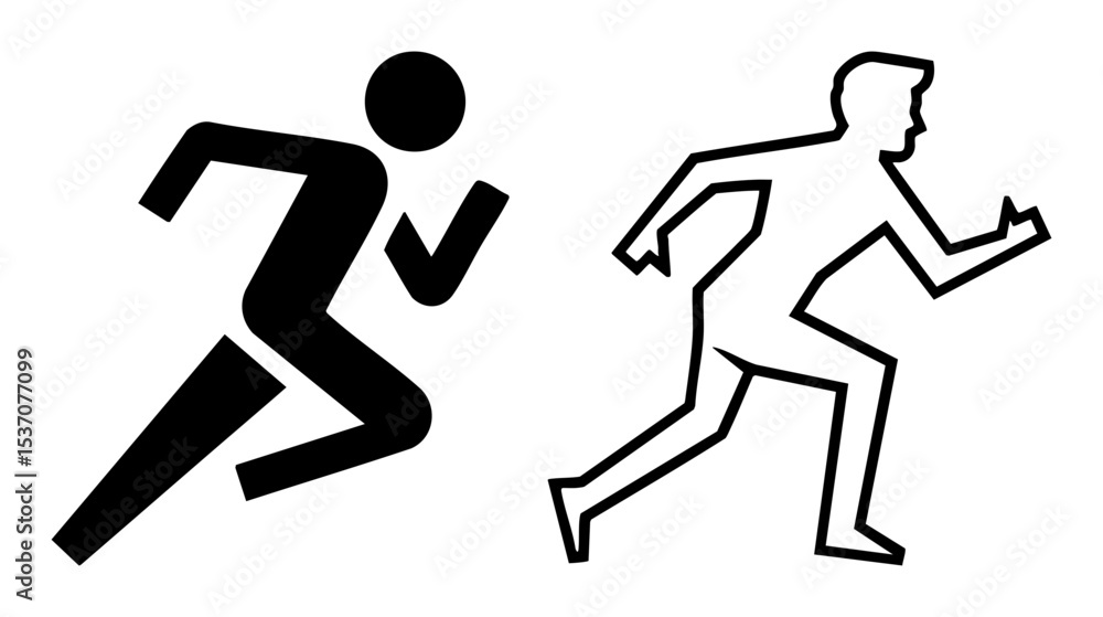 Poster vector dynamic running figures depicting swift movement and athleticism.