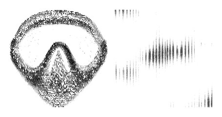 Vector Dot patterned lightbulb with a central A shape.