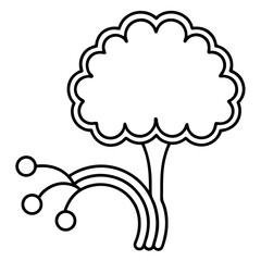 abstract tree with clouds