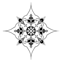 Simple mandala design for coloring. Vector floral mandala. Geometric ornamental mandalas. bold and easy coloring pages, mandala victor. mandala illustration. mandala line art