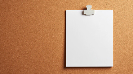 Empty A4 Paper Mockup Pinned to a Corkboard Background for Creative Presentation and Design Projects