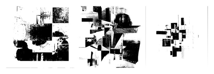 Obraz premium Vector Abstract geometric composition featuring stacked rectangles and angled shapes.