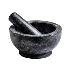 Granite mortar and pestle isolated on a white background