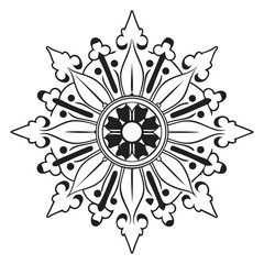 Simple mandala design for coloring. Vector floral mandala. Geometric ornamental mandalas. bold and easy coloring pages, mandala victor. mandala illustration. mandala line art