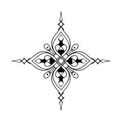 Simple mandala design for coloring. Vector floral mandala. Geometric ornamental mandalas. bold and easy coloring pages, mandala victor. mandala illustration. mandala line art