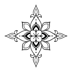 Simple mandala design for coloring. Vector floral mandala. Geometric ornamental mandalas. bold and easy coloring pages, mandala victor. mandala illustration. mandala line art