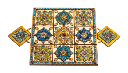Colorful decorative tile tray