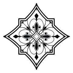 Simple mandala design for coloring. Vector floral mandala. Geometric ornamental mandalas. bold and easy coloring pages, mandala victor. mandala illustration. mandala line art