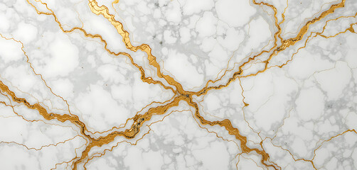 Fototapeta premium Luxury White Marble Texture with Golden Veins High-Resolution Background Image for Design Projects