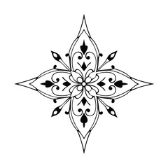 Simple mandala design for coloring. Vector floral mandala. Geometric ornamental mandalas. bold and easy coloring pages, mandala victor. mandala illustration. mandala line art
