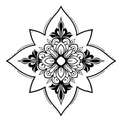 Simple mandala design for coloring. Vector floral mandala. Geometric ornamental mandalas. bold and easy coloring pages, mandala victor. mandala illustration. mandala line art