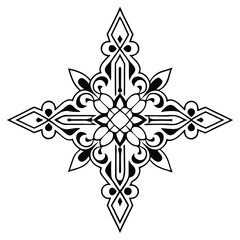 Simple mandala design for coloring. Vector floral mandala. Geometric ornamental mandalas. bold and easy coloring pages, mandala victor. mandala illustration. mandala line art