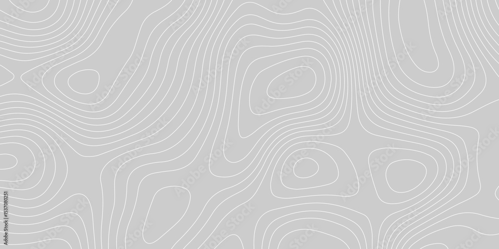 Poster abstract grey topographic contour lines on a smooth background. minimalist elevation map pattern ide