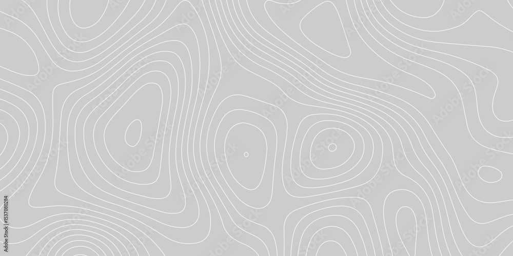 Poster abstract grey topographic contour lines on a smooth background. minimalist elevation map pattern ide