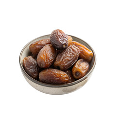 Obraz premium Date Delights: A delightful arrangement of luscious, caramel-hued dates rests invitingly in a rustic ceramic bowl, an ode to nature's sweetness, perfect for culinary creations.