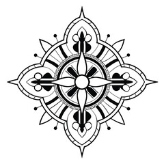 Simple mandala design for coloring. Vector floral mandala. Geometric ornamental mandalas. bold and easy coloring pages, mandala victor. mandala illustration. mandala line art