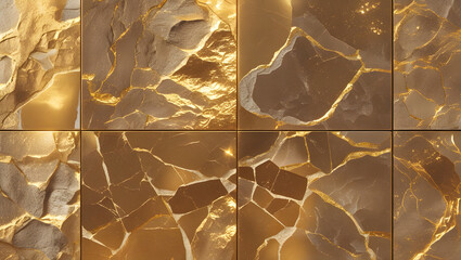 Shiny gold textured rock wall decorative surface high resolution Photo