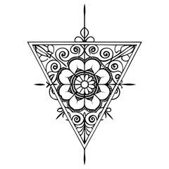 Simple mandala design for coloring. Vector floral mandala. Geometric ornamental mandalas. bold and easy coloring pages, mandala victor. mandala illustration. mandala line art