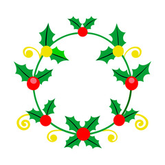 holly vine border for decoration vector art illustration