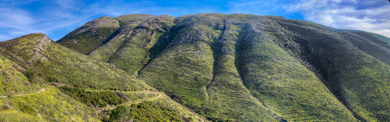beautiful panorama of mountainous landscape  in the region of Konispol Markat Albania