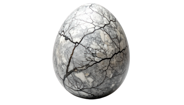 Cracked gray marble egg design