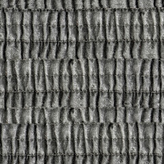 Seamless 4k photo texture of gray colored denim stitched ribbed cuff pattern.