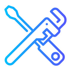 Adjustable Wrench and screwdriver crossed  icon