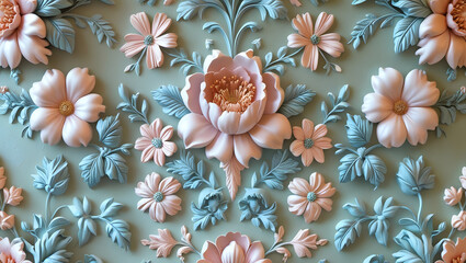 Vintage style floral pattern decorative backdrop high resolution image