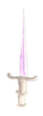 Weapon, knife, dagger. Watercolor illustration, hand drawn modern freehand new