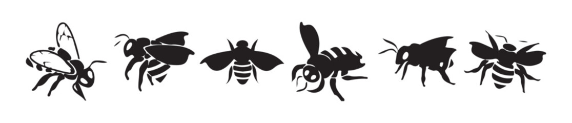Bee Clipart for Nature and Ecology Themes. Victor illustration eps 10