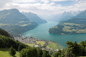 Lake Lucerne near Urmiberg in Central Switzerland on a beautiful summer day