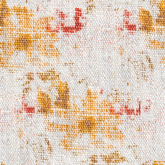 Seamless 4k photo texture of floral patterned hard cotton cloth material.
