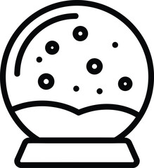 Fototapeta premium Snow globe Icon: A simple line art snow globe icon, perfect for winter themes, holiday designs, and Christmas decorations.