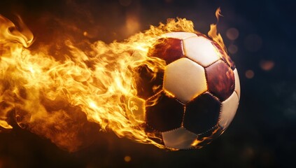Naklejka premium Fiery soccer ball in motion (2)