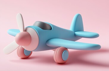 Playful airplane toy, pastel colors