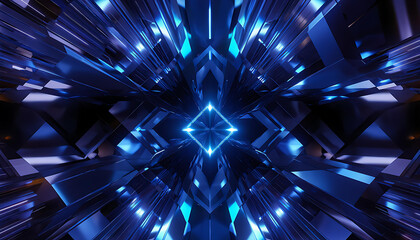 futuristic abstract geometric background with glowing lines and shapes