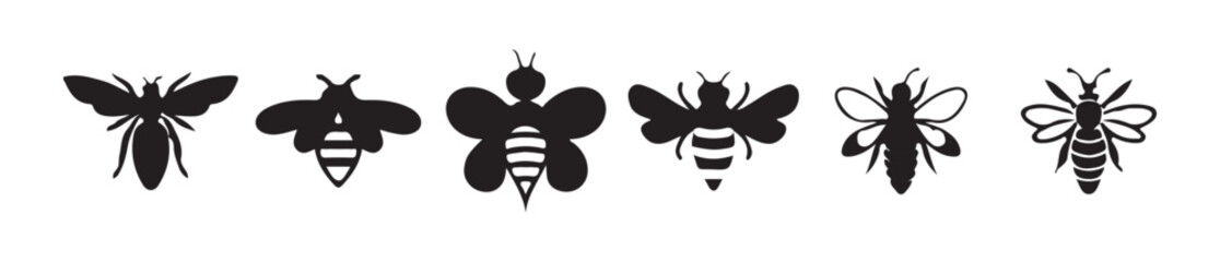 Cute Cartoon Bee line icon. Vector Illustration eps 10