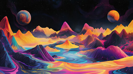 delusional graphic for a artistic poster or band merch.